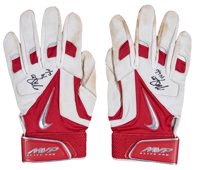 2014 Mike Trout Game Used and Signed/Inscribed Pair of Nike MVP Elite Pro Batting Gloves - Both Signed with "14 G/U" Inscription - First MVP Season! (Anderson Authentics)